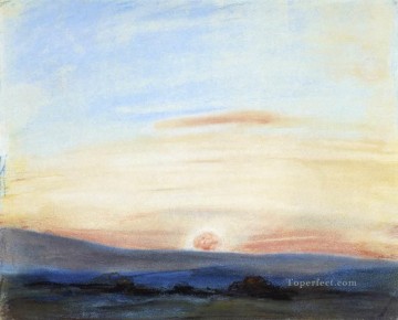  set Canvas - Study of Sky Setting Sun Romantic Eugene Delacroix